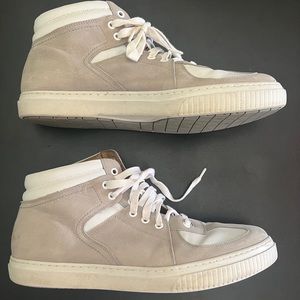 Johnston and Murphy Tan/ Cream Jordan Style mid-high basketball shoes